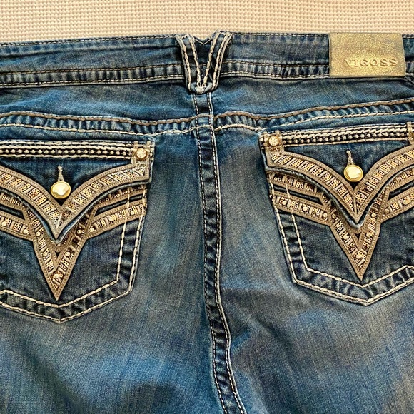 Vigoss Blue The New York Bootcut Jeans with V-Stitch Embellishments - Picture 4 of 8